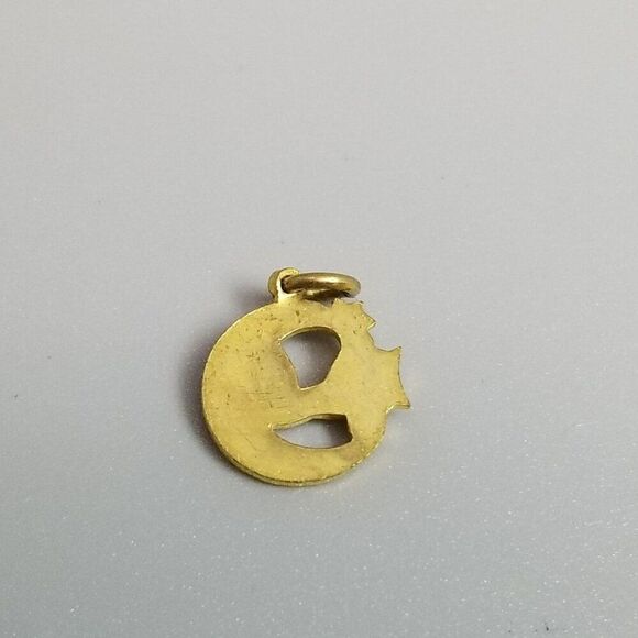 Vintage Daughters Of Rebekah Bird Moon Oddfellows Charm Pendant Gold Tone Enamel - Picture 3 of 5
